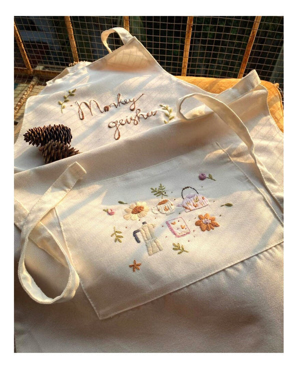 Little things called love embroidered apron - Stitchery Zone