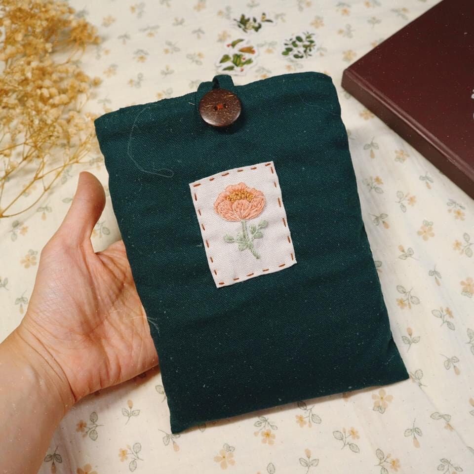 Unique Flower Embroidered Book Cover - Stitchery Zone