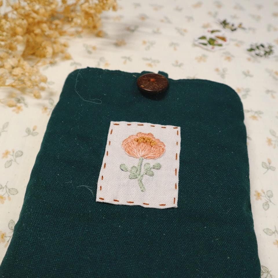 Unique Flower Embroidered Book Cover - Stitchery Zone