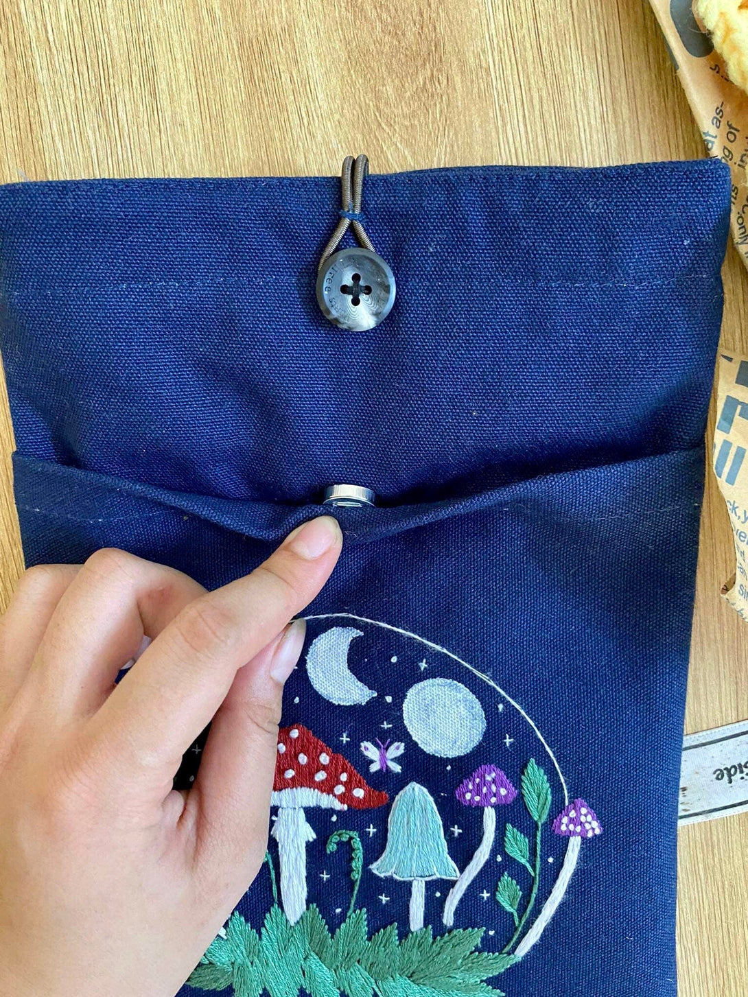 Moon Stars Embroidered Book Cover - Stitchery Zone