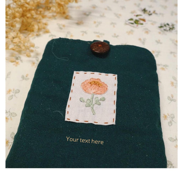 Unique Flower Embroidered Book Cover - Stitchery Zone