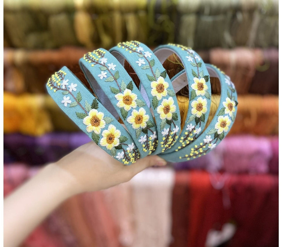 Floral Embroidered Headband - Stitchery Zone