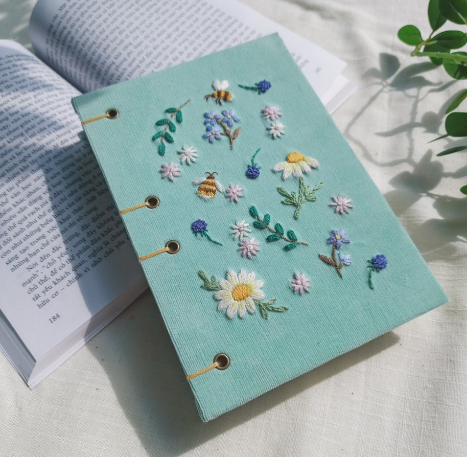 Embroidered Binding Coptic Notebook - Stitchery Zone