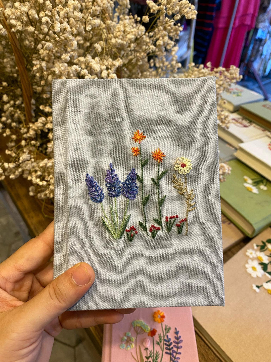 Wild Flower Embroidered Notebook - Stitchery Zone