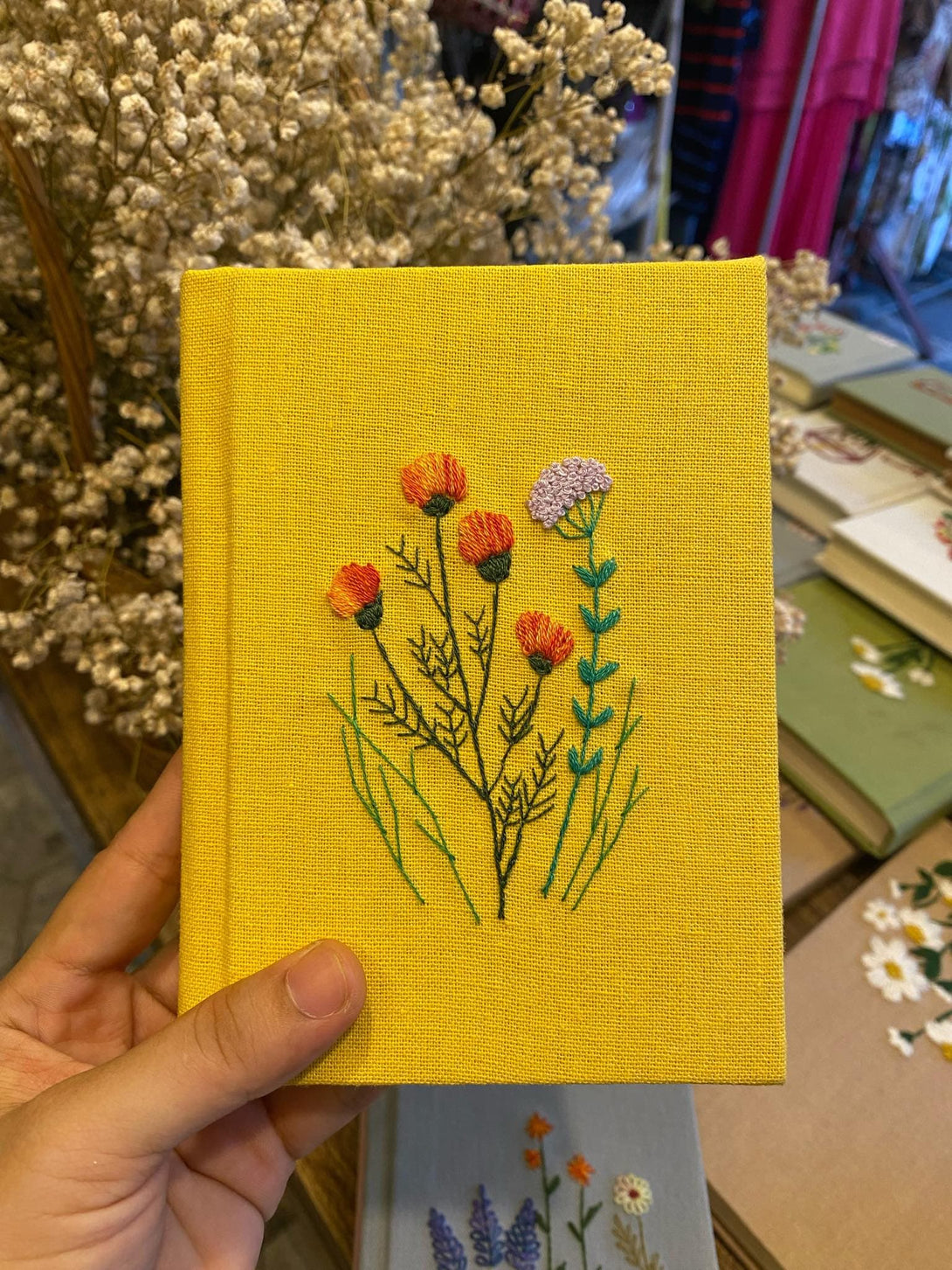 Wild Flower Embroidered Notebook - Stitchery Zone