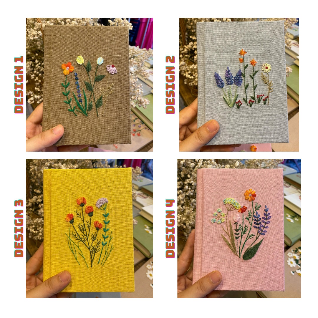 Wild Flower Embroidered Notebook - Stitchery Zone