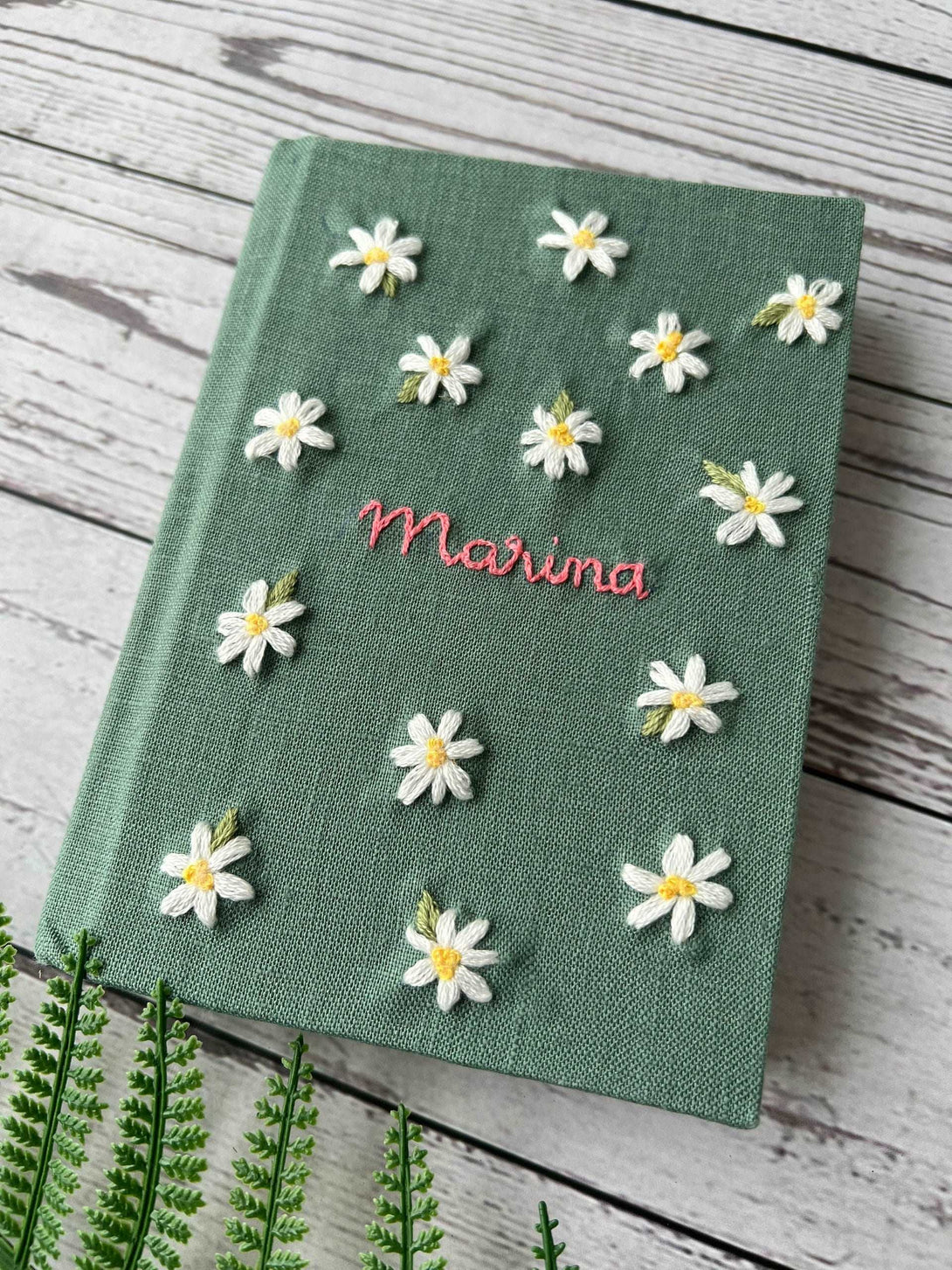 Daisy Embroidered Notebook A5 - Stitchery Zone