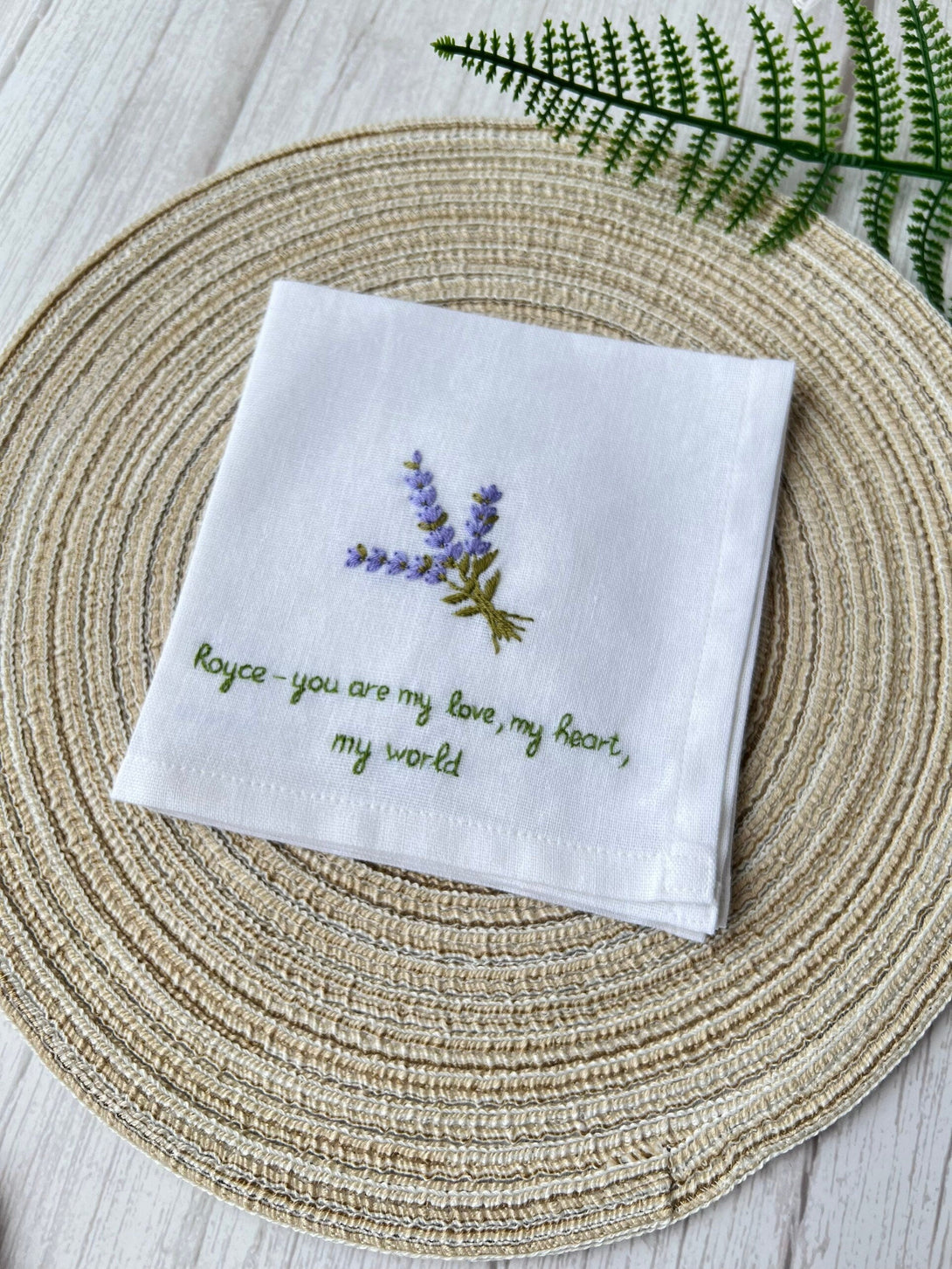 Personalized Embroidered Lavender Handkerchiefs - Stitchery Zone