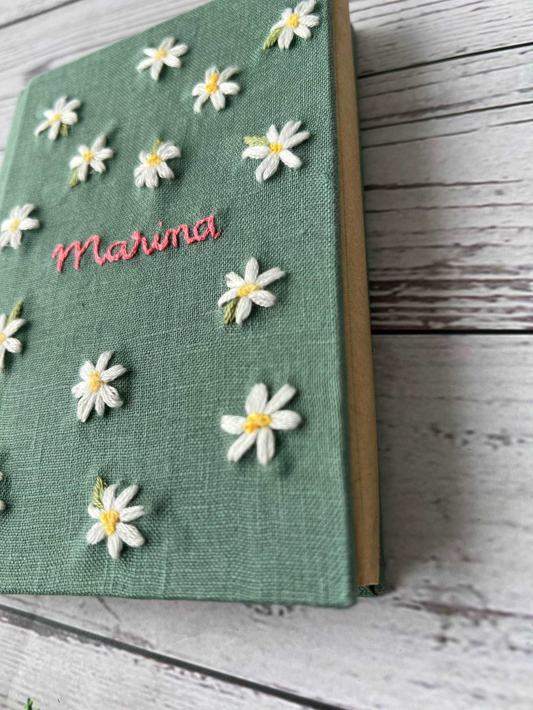 Daisy Embroidered Notebook A5 - Stitchery Zone