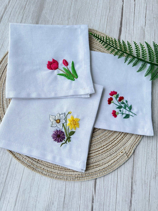 Little Flowers Handkerchiefs - Stitchery Zone