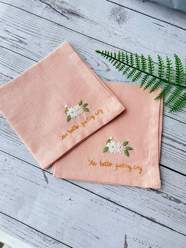 Cherry Blossom Flower Handkerchief - Stitchery Zone