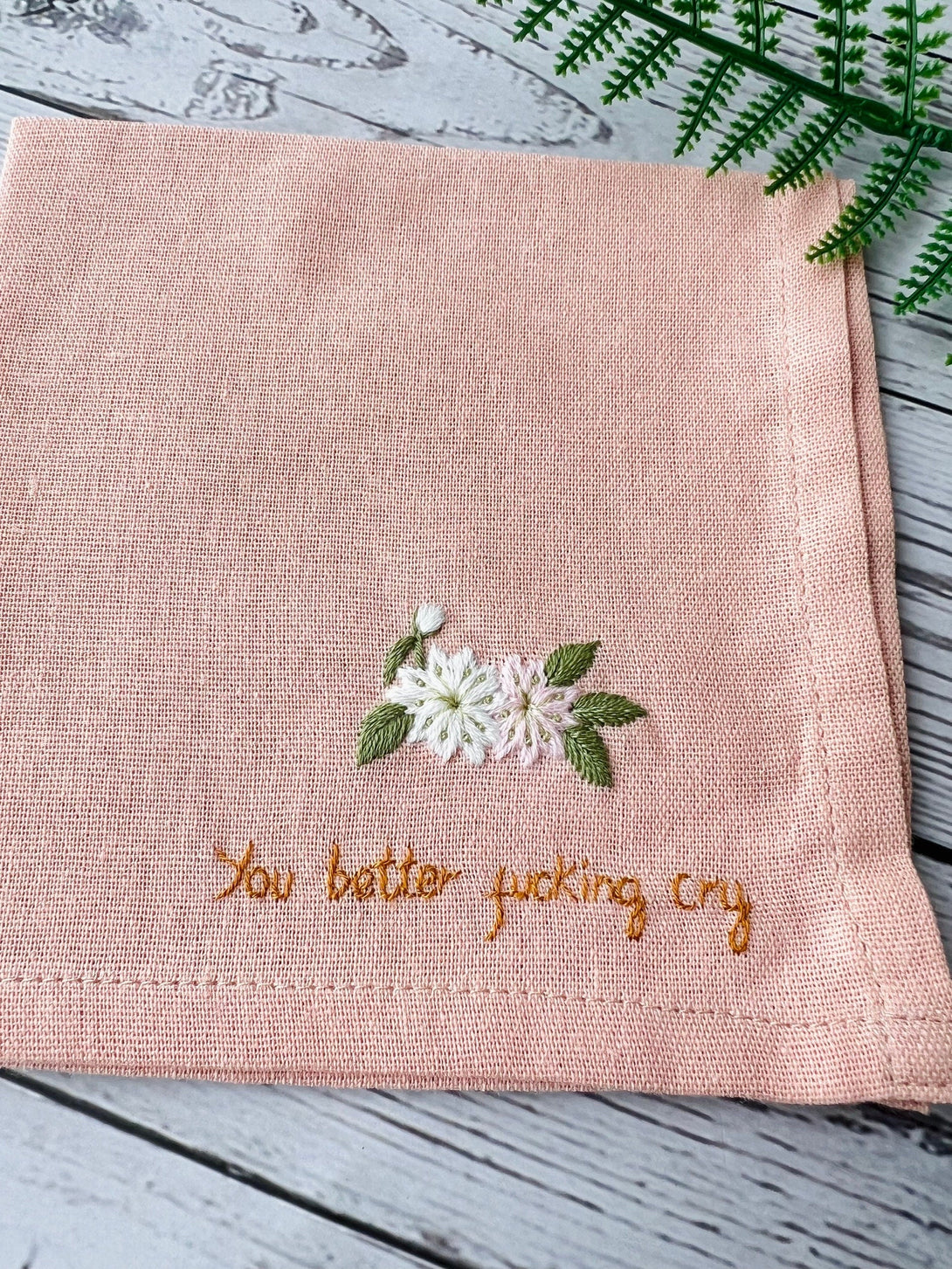 Cherry Blossom Flower Handkerchief - Stitchery Zone